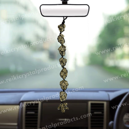 Natural Pyrite Rough Cluster Stone With Chip Vastu Door Hanging for Wealth