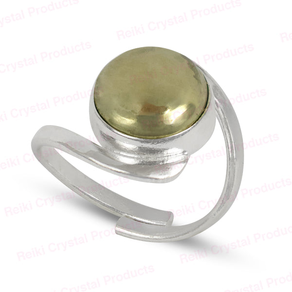 Natural Crystal Gemstone Adjustable Ring for Unisex