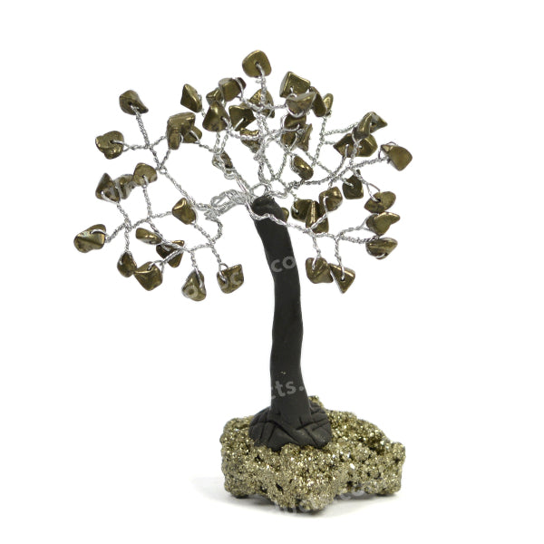 Natural Pyrite Small Chip Beads Tree with Pyrite Row Stone 90 mm