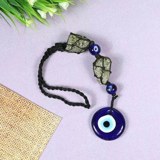 Natural Pyrite / Evil Eye Tumble Stone Car Hanging / Door Hanging Accessories