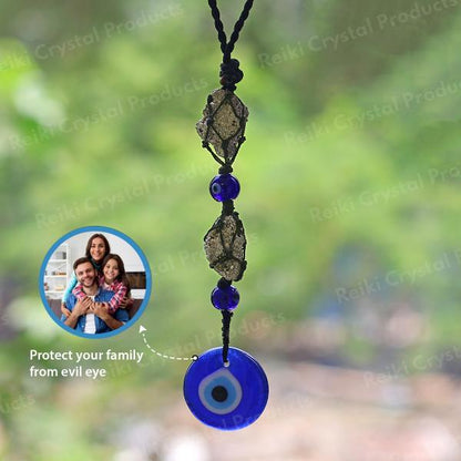 Natural Pyrite / Evil Eye Tumble Stone Car Hanging / Door Hanging Accessories