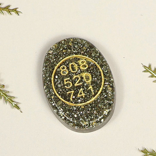 Orgone Zibu Symbol Money Switch Word Pyrite Cabochon Pack of 1