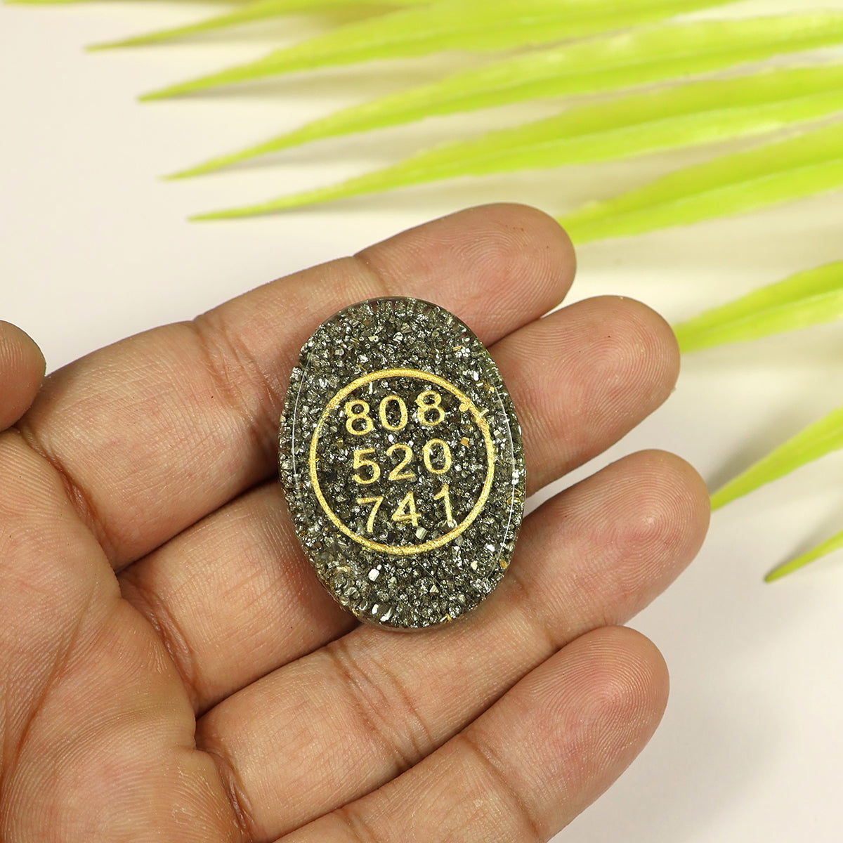 Orgone Zibu Symbol Money Switch Word Pyrite Cabochon Pack of 1