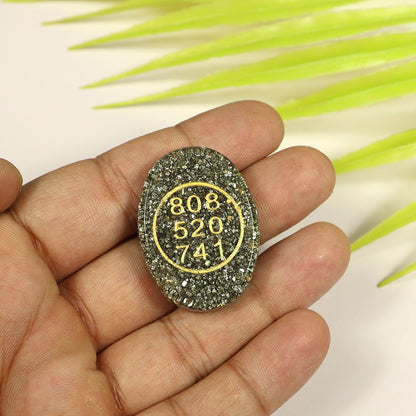 Orgone Zibu Symbol Money Switch Word Pyrite Cabochon Pack of 1