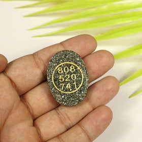 Orgone Zibu Symbol Money Switch Word Pyrite Cabochon Pack of 2