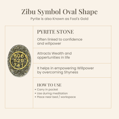 Orgone Zibu Symbol Money Switch Word Pyrite Cabochon Pack of 1