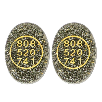 Orgone Zibu Symbol Money Switch Word Pyrite Cabochon Pack of 2