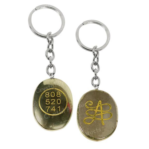 Pyrite Zibu Symbol Key chain for Money Symbol Keychain- 2Pc