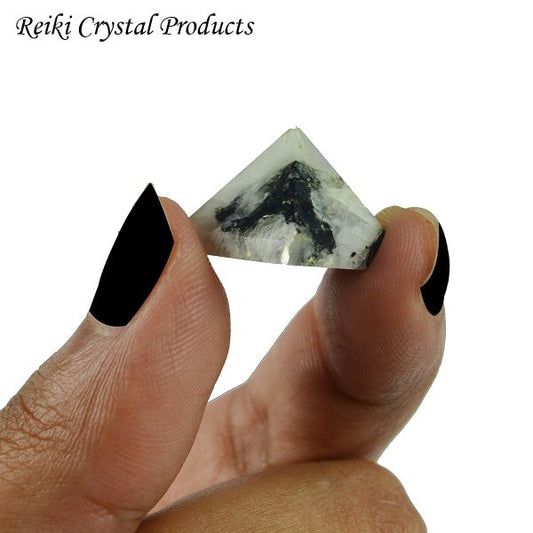 Natural Rainbow Moonstone Pyramid 10-15 mm