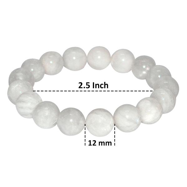 AAA Natural Rainbow Moonstone 12 mm Round Beads Bracelet