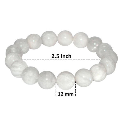 AAA Natural Rainbow Moonstone 12 mm Round Beads Bracelet