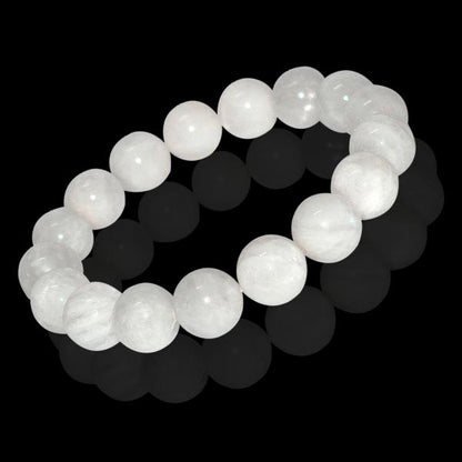 AAA Natural Rainbow Moonstone 12 mm Round Beads Bracelet