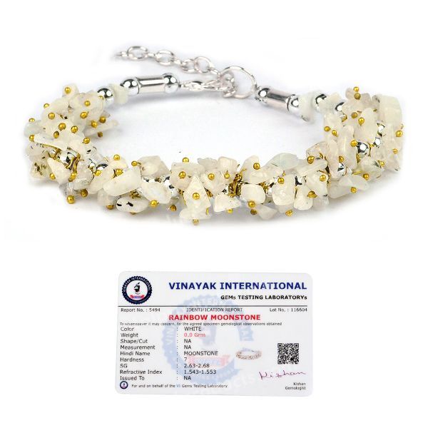 Certified Natural Crystal Stone Adjustable Chip Beads Bracelet