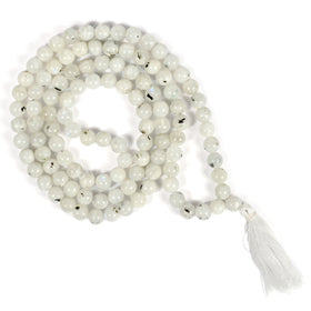 Rainbow Moonstone Crystal Mala