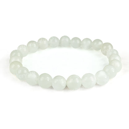 Natural Crystal Stones 8 mm Round Bead Bracelet