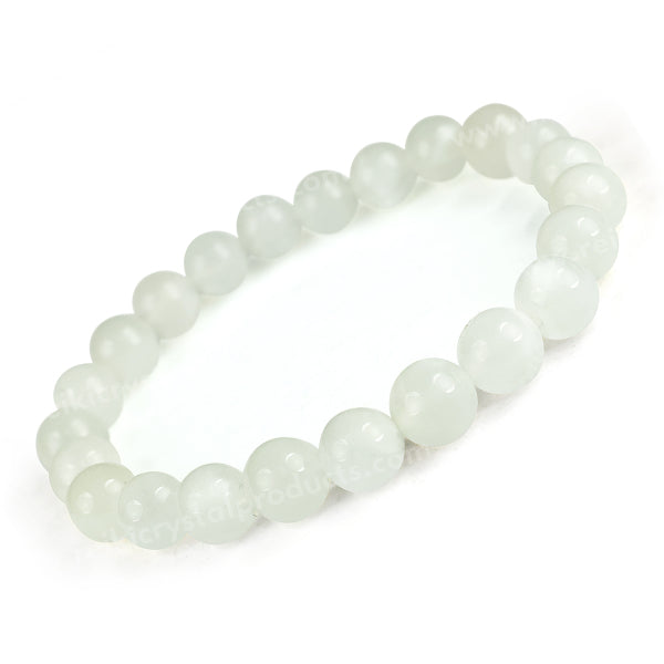 Natural Crystal Stones 8 mm Round Beads Bracelet