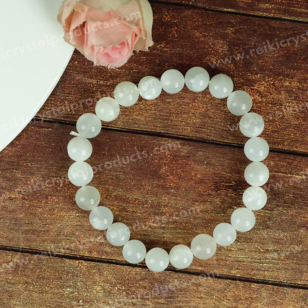 Rainbow Moonstone 8 mm Round Bead Bracelet
