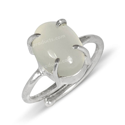 Natural Crystal Gemstone Adjustable Cutting Ring for unisex