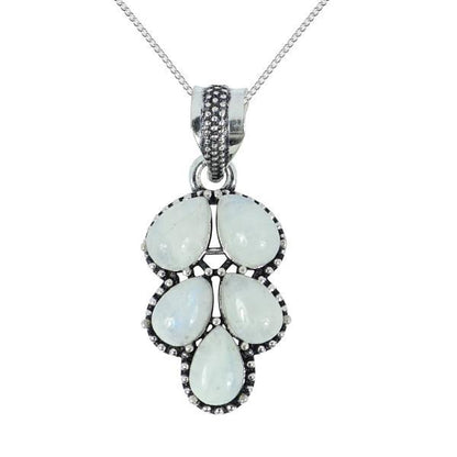 Natural Gemstone Crystal Pendant Locket with Chain for Women Girls