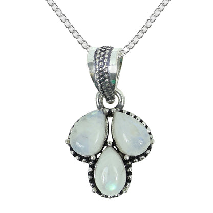 Natural Crystal Gemstone Pendant Locket with Chain for Women Girls