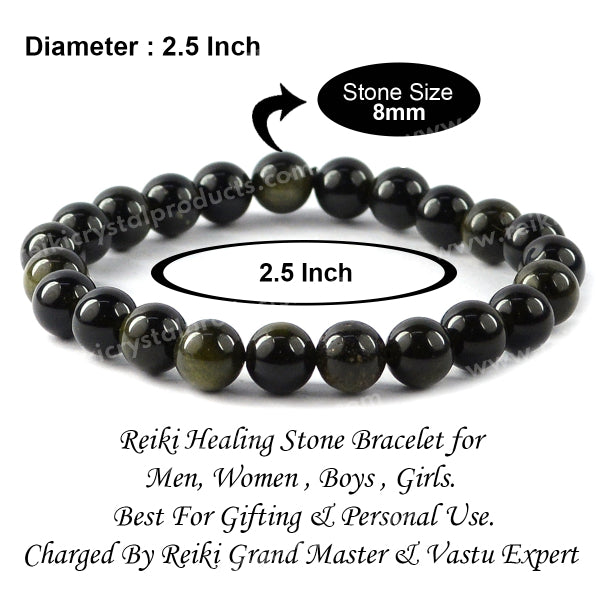 Rainbow Obsidian 8 mm Round Bead Bracelet