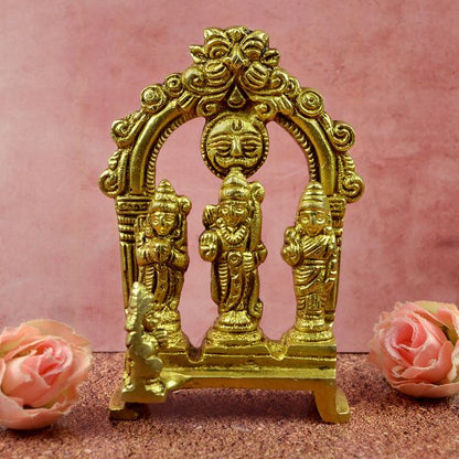 Brass Lord Ram Darbar Murti Ram Parivar Statue Small Size 101.5 mm