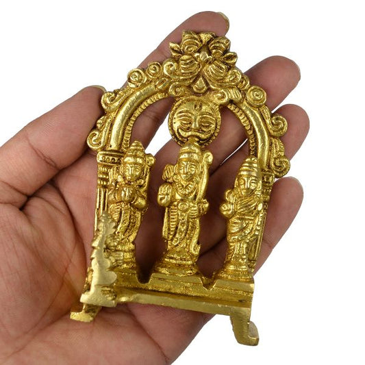 Brass Lord Ram Darbar Murti Ram Parivar Statue Small Size 101.5 mm