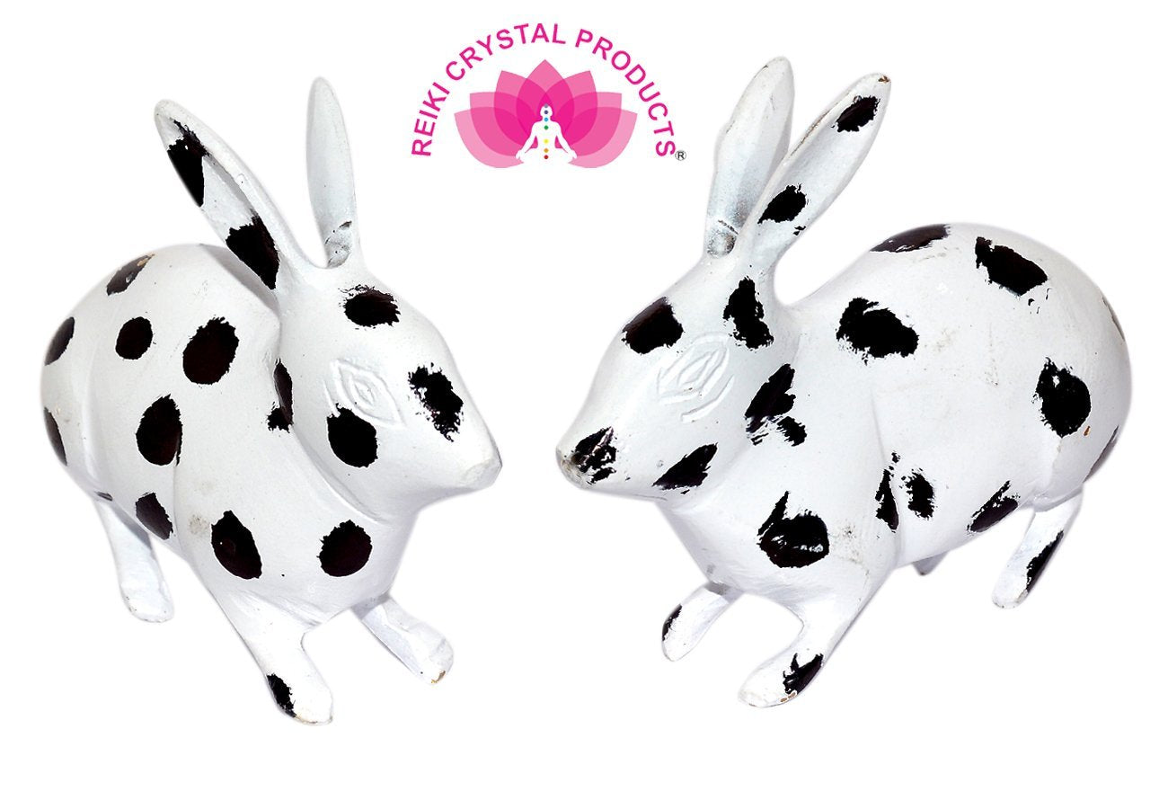 Brass Black & White Rabbit Pair for Vastu Remedy 1.2 kg