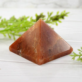 Polished Red Aventurine Crystal Pyramid for Vitality and Grounding