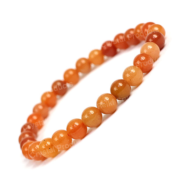 Natural Crystal Stones 6 mm Round Beads Bracelet