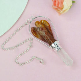 Red Aventurine Angel Shape Crystal Dowser Pendulum 