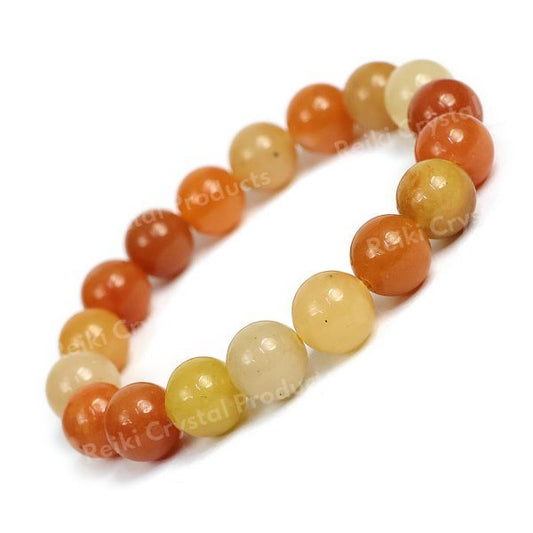 Red Aventurine 10mm Round Bead Bracelet Charged By Reiki Grand Master & Vastu Expert