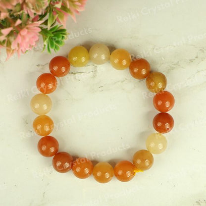 Red Aventurine 10mm Round Bead Bracelet Charged By Reiki Grand Master & Vastu Expert
