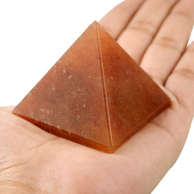 Red Aventurine crystal pyramid for desk and meditation placement