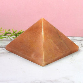 Red Aventurine crystal pyramid for desk and meditation placement