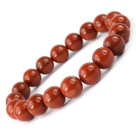 Natural Red Jasper 10 mm Bead Bracelet – Strength, Balance & Protection Stone