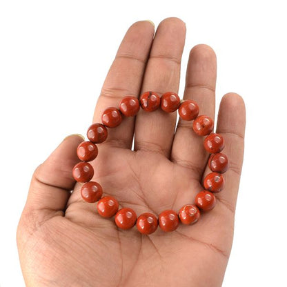 Red Jasper 10 mm Round Bead Bracelet