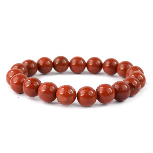Red Jasper 10 mm Round Bead Bracelet