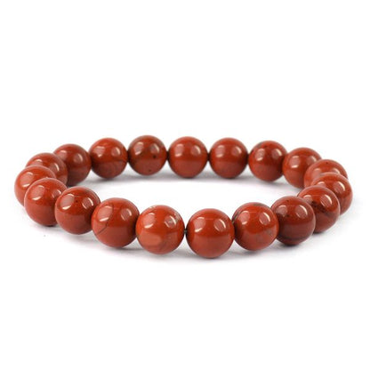 Red Jasper 10 mm Round Bead Bracelet
