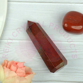 Polished Red Jasper Obelisk for Grounding and Strength