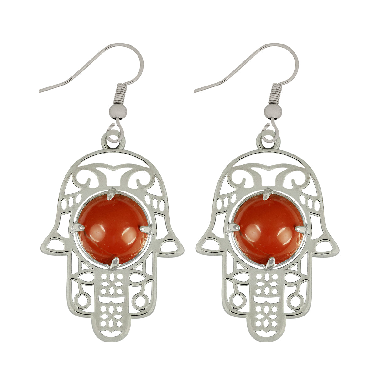 Crystal Stone Hamsa Shape Earrings for Girls Women