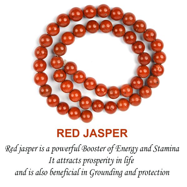 Red Jasper 8 mm Round Loose Beads 45-50 pcs for Making Bracelet Mala Necklaces