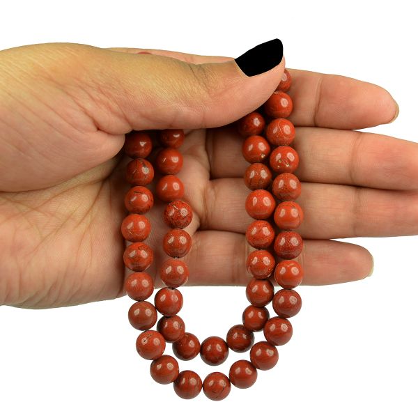 Red Jasper 8 mm Round Loose Beads 45-50 pcs for Making Bracelet Mala Necklaces