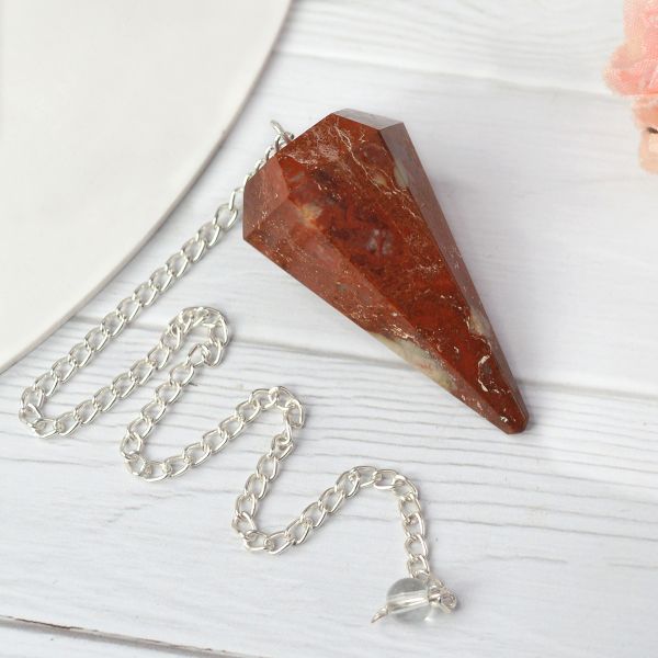 red jasper Six faceted dowser pendulum charged by Reiki Grandmaster