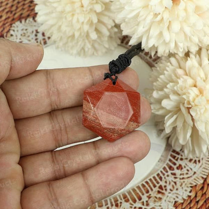 Natural Crystal Stone Star Shape Pendant with Thread for Unisex
