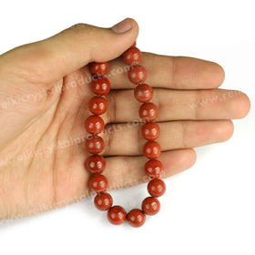 Red Jasper gemstone 10mm round beads strand with earthy red color