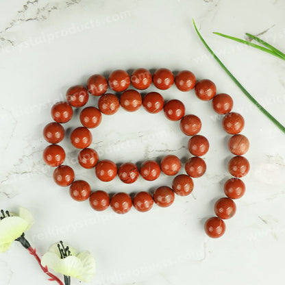Red Jasper 10 mm Round Loose Beads 35-40 pcs for Making Bracelet Mala Necklaces