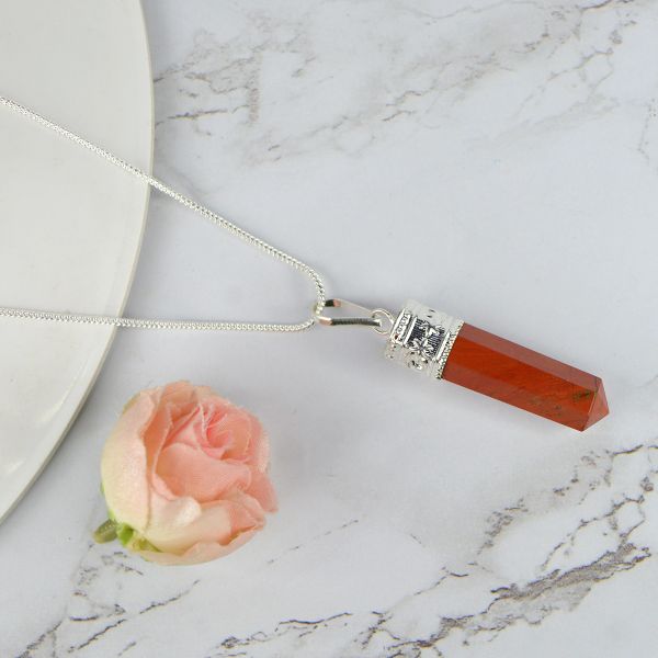 Natural AAA Pencil Shape Pendant - Locket With Metal Chain