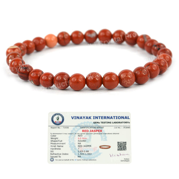 Certified Natural Crystal Stones 6 mm Round Bead Bracelet Energized By Reiki Grand Master