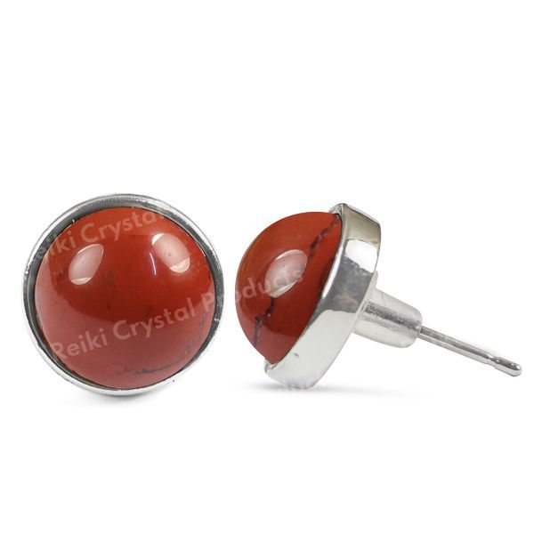 Natural Crystal Stone Round Earrings Tpos / Studs